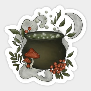 Magic Cauldron with Rowan Potion Sticker